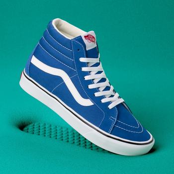 Vans Suede and Canvas Comfycush Sk8-Hi Reissue - Naisten Korkeavartiset tennarit - Sininen